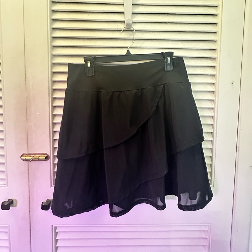 Elegant Black Layered Skort
